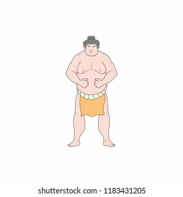 sumo character for Japanese sumo festival, vector illustration