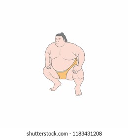 sumo character for Japanese sumo festival, vector illustration