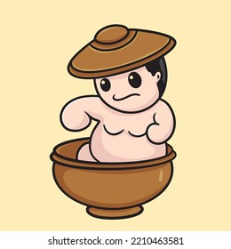 Sumo Cute Cartoon Character Mascot Flat Design Cute Funny Fun