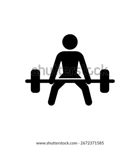 Sumo Deadlift Exercise Icon Isolated On White Background