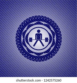 sumo deadlift icon with denim texture