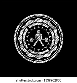 sumo deadlift icon drawn on a chalkboard