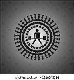 sumo deadlift icon inside black emblem