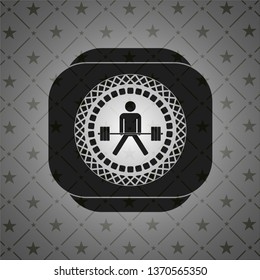 sumo deadlift icon inside black badge