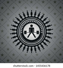 sumo deadlift icon inside black emblem