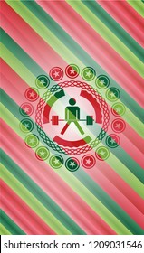 sumo deadlift icon inside christmas badge.