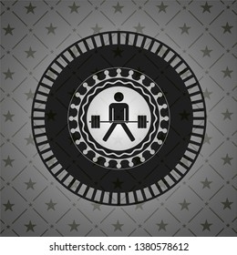 sumo deadlift icon inside dark badge