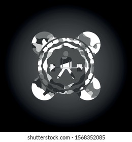 sumo deadlift icon inside grey camo emblem