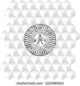 icono de sumo punto muerto dentro de la placa gris con fondo blanco de cubo geométrico
