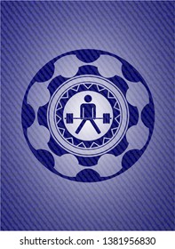 sumo deadlift icon inside jean background