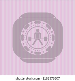 sumo deadlift icon inside pink emblem