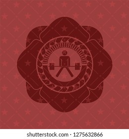 sumo deadlift icon inside red emblem