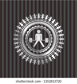 sumo deadlift icon inside silver shiny badge