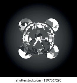 sumo deadlift icon on grey camouflage texture