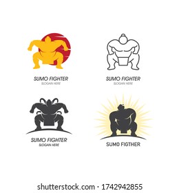 Sumo fighter character illustration vector design