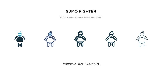 sumo fighter icon in different style vector illustration. two colored and black sumo fighter vector icons designed in filled, outline, line and stroke style can be used for web, mobile, ui