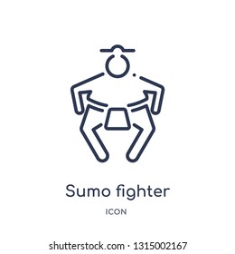 sumo fighter icon from people outline collection. Thin line sumo fighter icon isolated on white background.