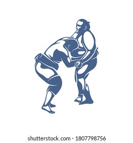 Sumo fighter logo design template, vector graphics to design