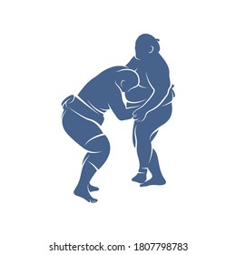 Sumo fighter logo design template, vector graphics to design