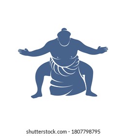 Sumo fighter logo design template, vector graphics to design