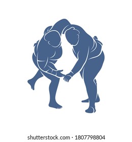 Sumo fighter logo design template, vector graphics to design