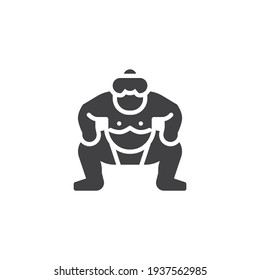 Sumo fighter vector icon. filled flat sign for mobile concept and web design. Sumo wrestler glyph icon. Symbol, logo illustration. Vector graphics