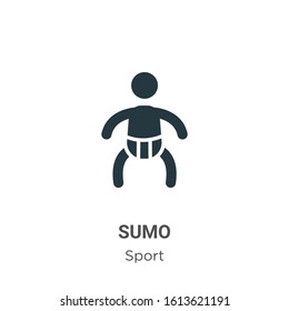 Sumo glyph icon vector on white background. Flat vector sumo icon symbol sign from modern sport collection for mobile concept and web apps design.