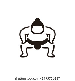 Sumo icon. Flat silhouette version.