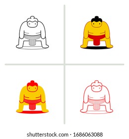 Sumo icon. Graphic element illustration with different style on white background. Vector Illustration. 
