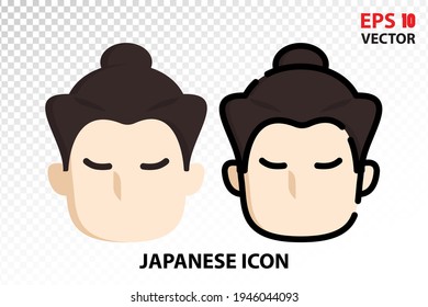 Sumo icon on transparent background. Japan symbol for your website design, logo, app, UI. Eps10 vector illustration.