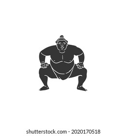 Sumo Icon Silhouette Illustration. Power Sport Vector Graphic Pictogram Symbol Clip Art. Doodle Sketch Black Sign.