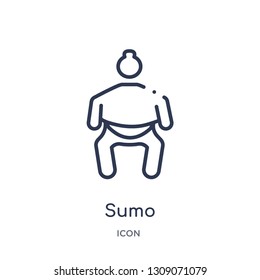 sumo icon from sport outline collection. Thin line sumo icon isolated on white background.