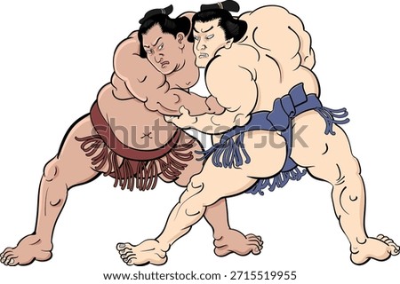 Sumo - An illustration of a four-way sumo match.