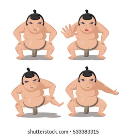 Sumo Japan Culture Cartoon Character Vector
