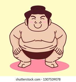 Sumo at Japan  illustration flat design. -Vector