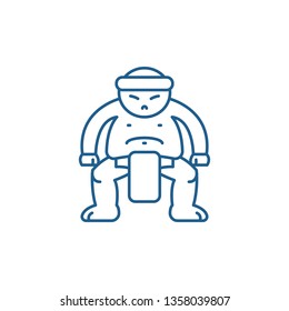 Sumo line icon concept. Sumo flat  vector symbol, sign, outline illustration.