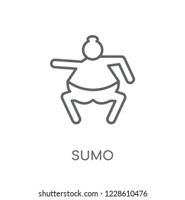 sumo linear icon. Modern outline sumo logo concept on white background from Sport collection. Suitable for use on web apps, mobile apps and print media.