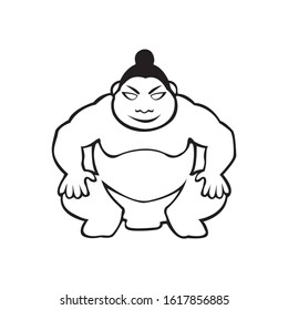 Sumo logo character design vector