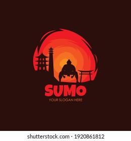 Sumo logo flat vector template