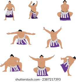 Sumo in many different ways. Sumo festival in Japan.