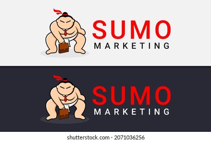 Sumo Marketing Vector Logo Illustration. Graphic Design Element.
