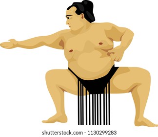 Sumo Martial Art Sport Vector Illustration