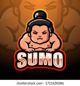 Sumo mascot esport logo design