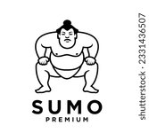 Sumo mascot icon design illustration template