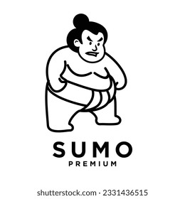 Sumo mascot icon design illustration template