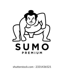Sumo mascot icon design illustration template