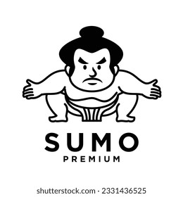 Sumo mascot icon design illustration template