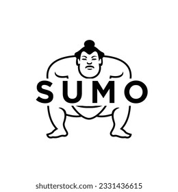 Sumo mascot icon design illustration template