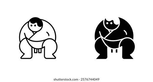 Sumo mascot icon design illustration template. Isolated on white background