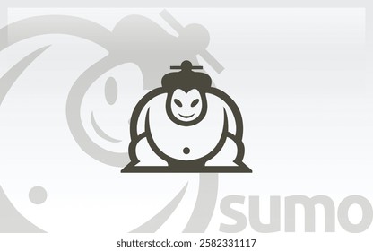 Sumo mascot logo icon in simple and modern shape